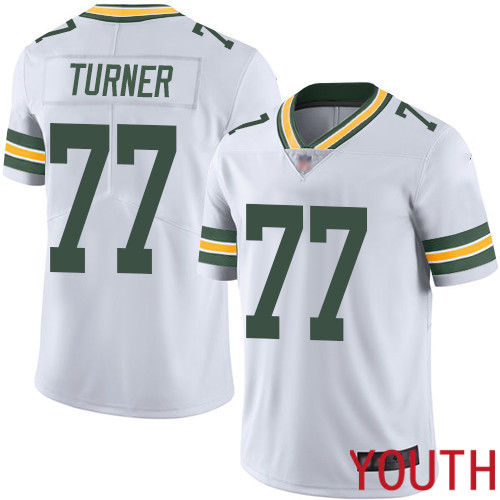 Green Bay Packers Limited White Youth #77 Turner Billy Road Jersey Nike NFL Vapor Untouchable->youth nfl jersey->Youth Jersey
